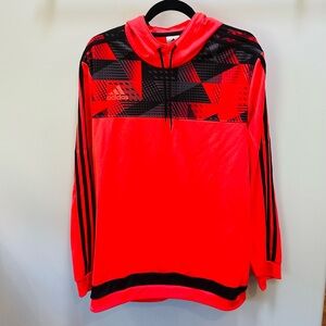 Adidas Red and Black Climalite Men’s Pullover Hoodie Size Large